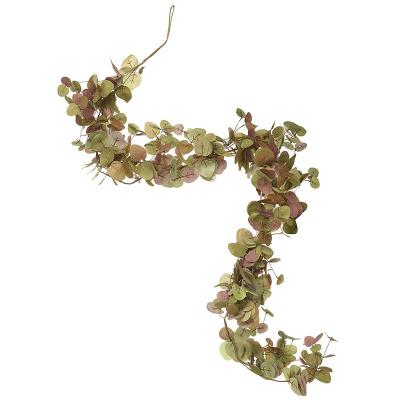 Green & Pink Foliage Garland